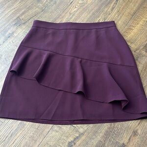 Loft Burgundy Flounce skirt